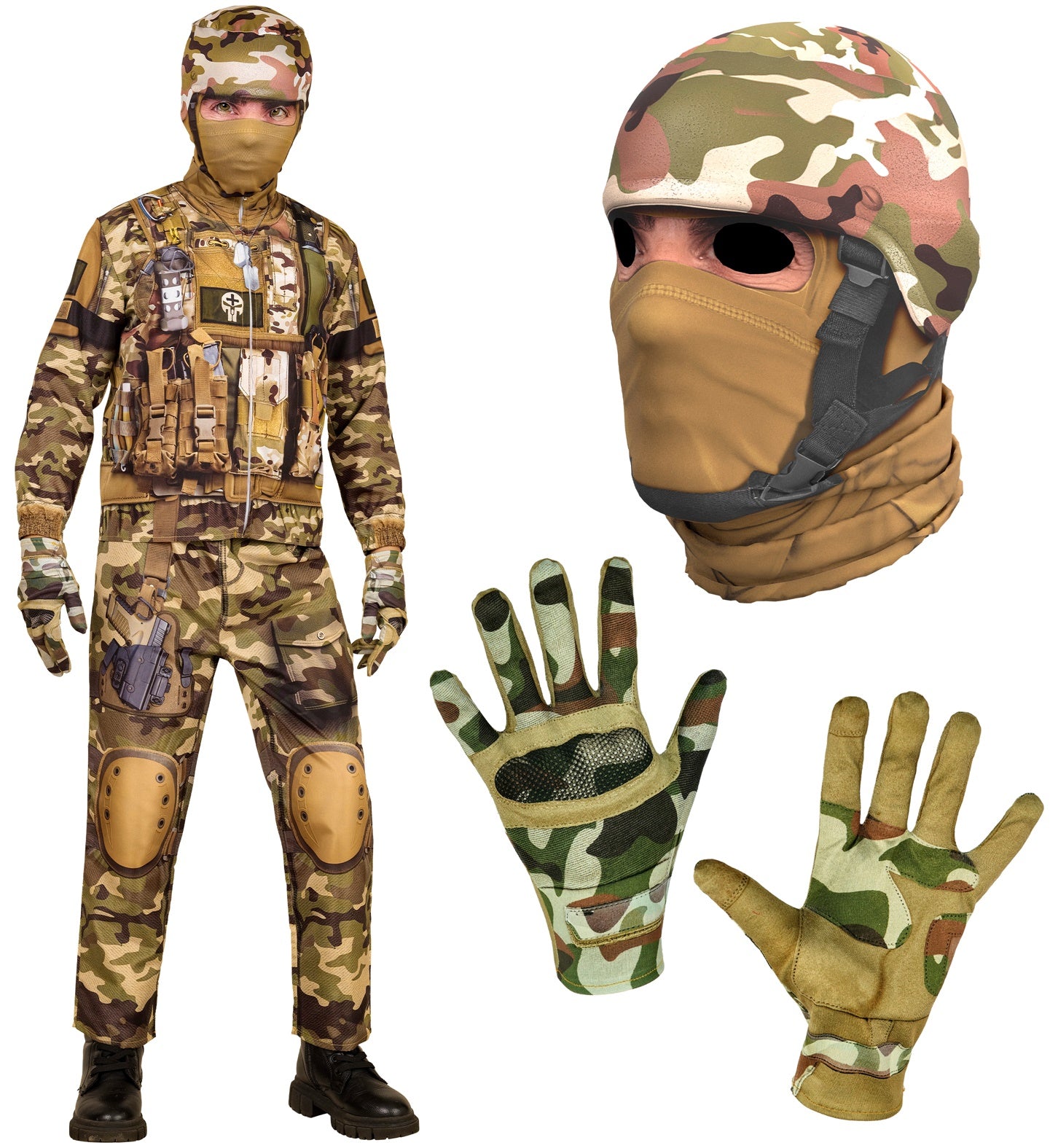 Disfraz de Soldado con Camuflaje Militar para Niño Militares y Soldados Infantiles Widmann